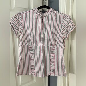 Scott Taylor Striped Short Sleeve Blouse